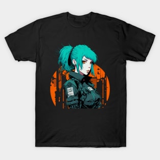 Cyberpunk Anime Tech Girl Graphic T-Shirt